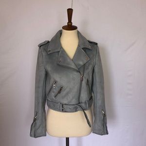 Zara Lightblue grayish suede Jacket